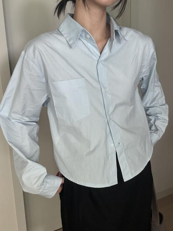 먼트 크롭 셔츠 4color