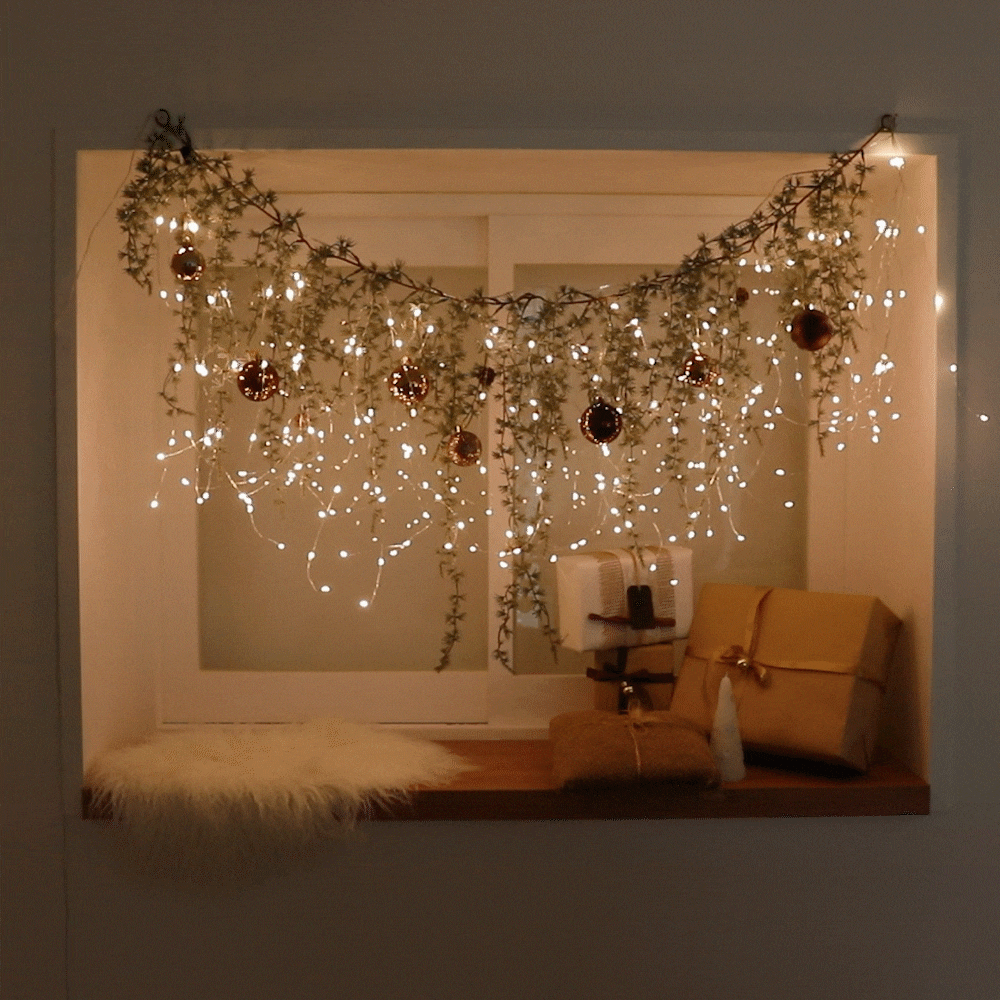 무료배송! 크리스마스 가랜드 벽트리 전구 오너먼트 풀세트 앰버 2size