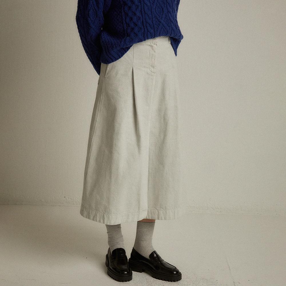 A-line slit denim skirt (bleach wash)