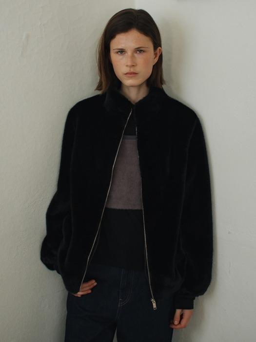 ECO FUR BLOUSON JACKET BLACK