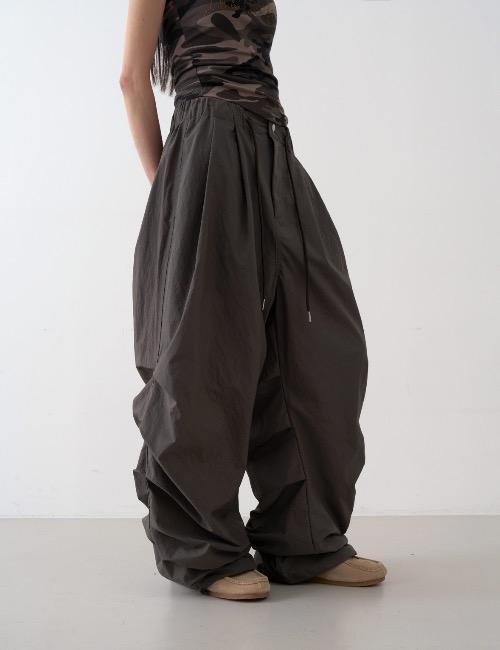 wave shirring nylon pants