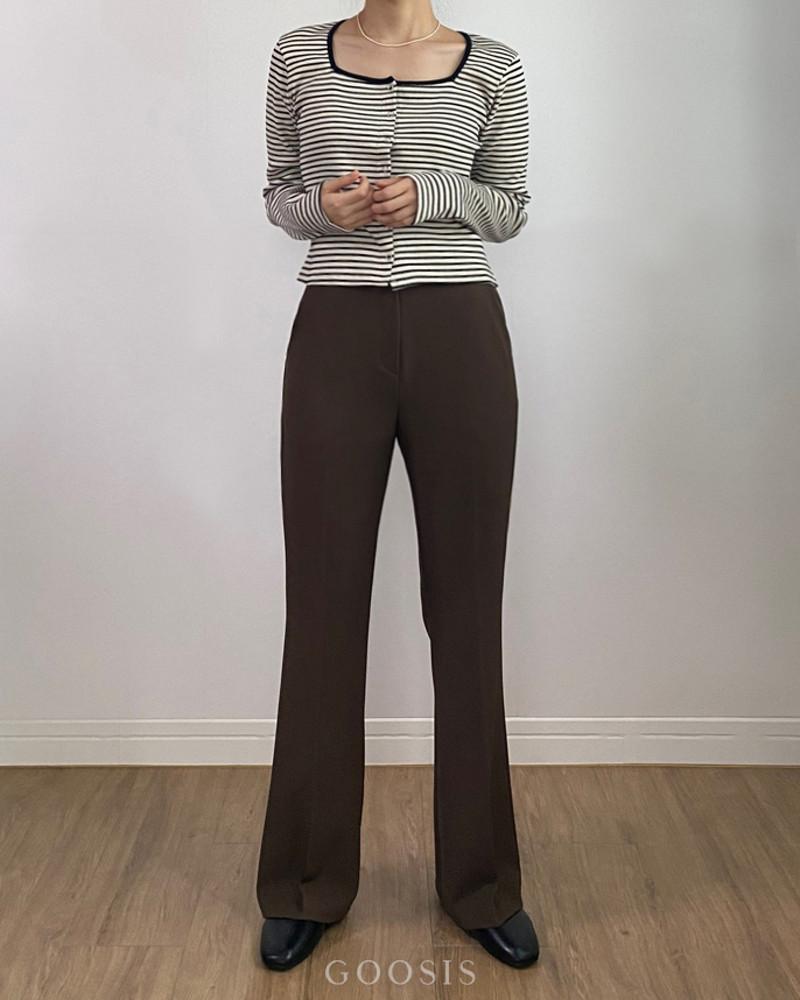 [구시스] (신상3%할인) 구즈 슬랙스 여유핏 세미부츠컷 체형커버 (3color)