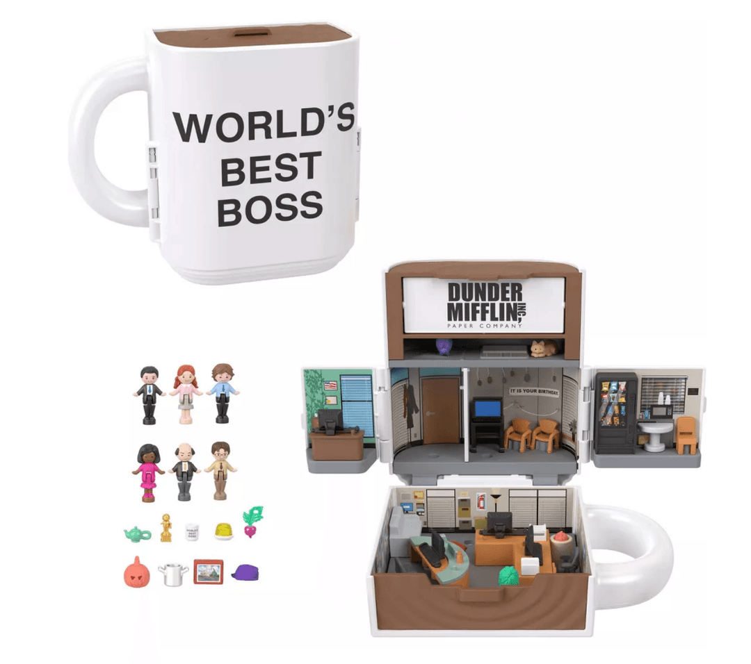 Polly Pocket The Office Compact Playset 6 Character Dolls and 9 Accessories