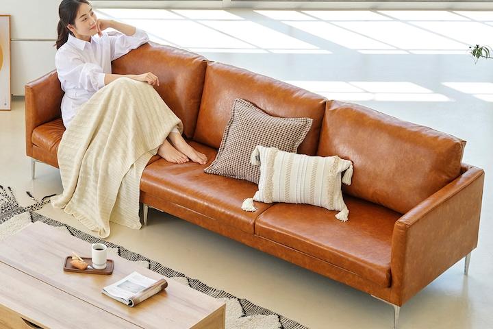 더슨 4인 가죽 소파 3colors