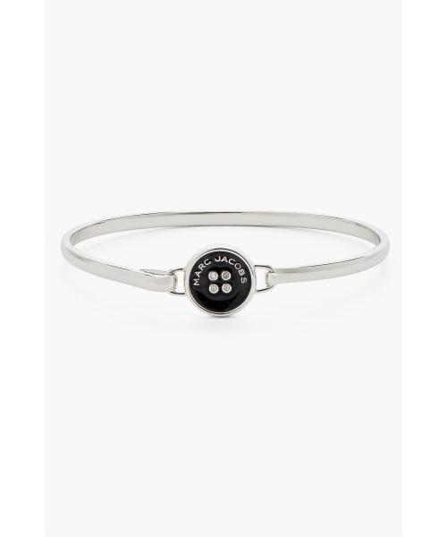 Button Enamel Button Hinge Bracelet_Silver Black_MBEFS25002SVX