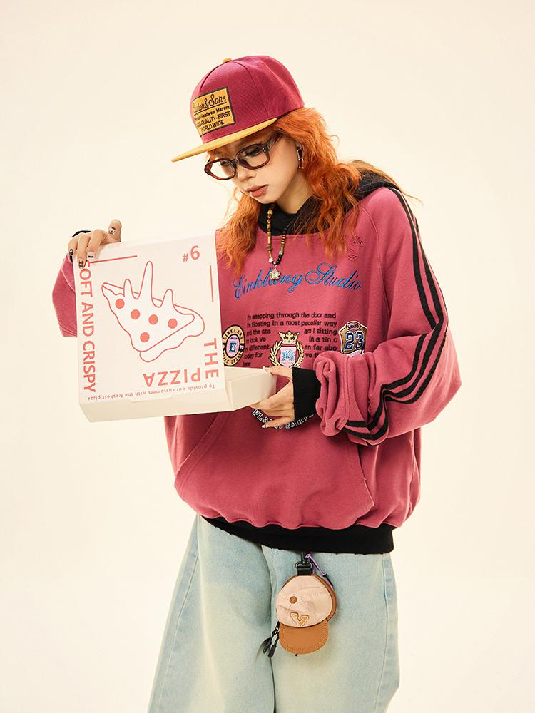 MAIKAO Damage Hole Contrast Hoodie (2color)