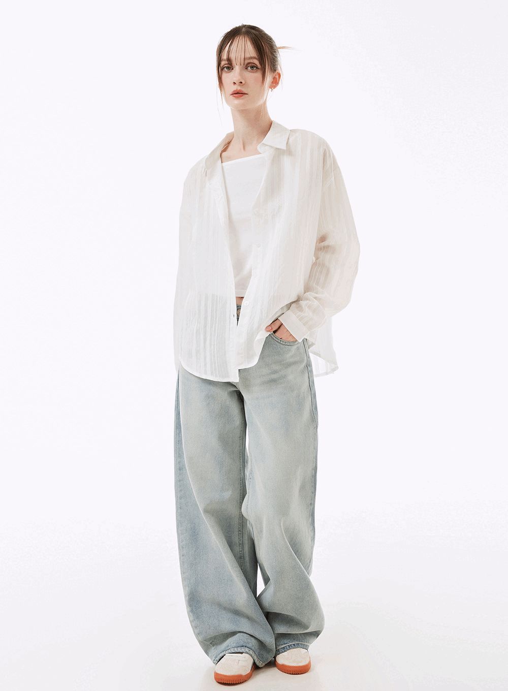 워치 루즈핏 스트라이프 셔츠