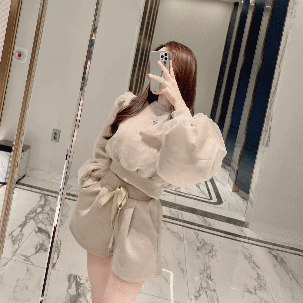 인기상품❤️ 유닉 오간자 맨투맨 트레이닝 세트 / 2 color