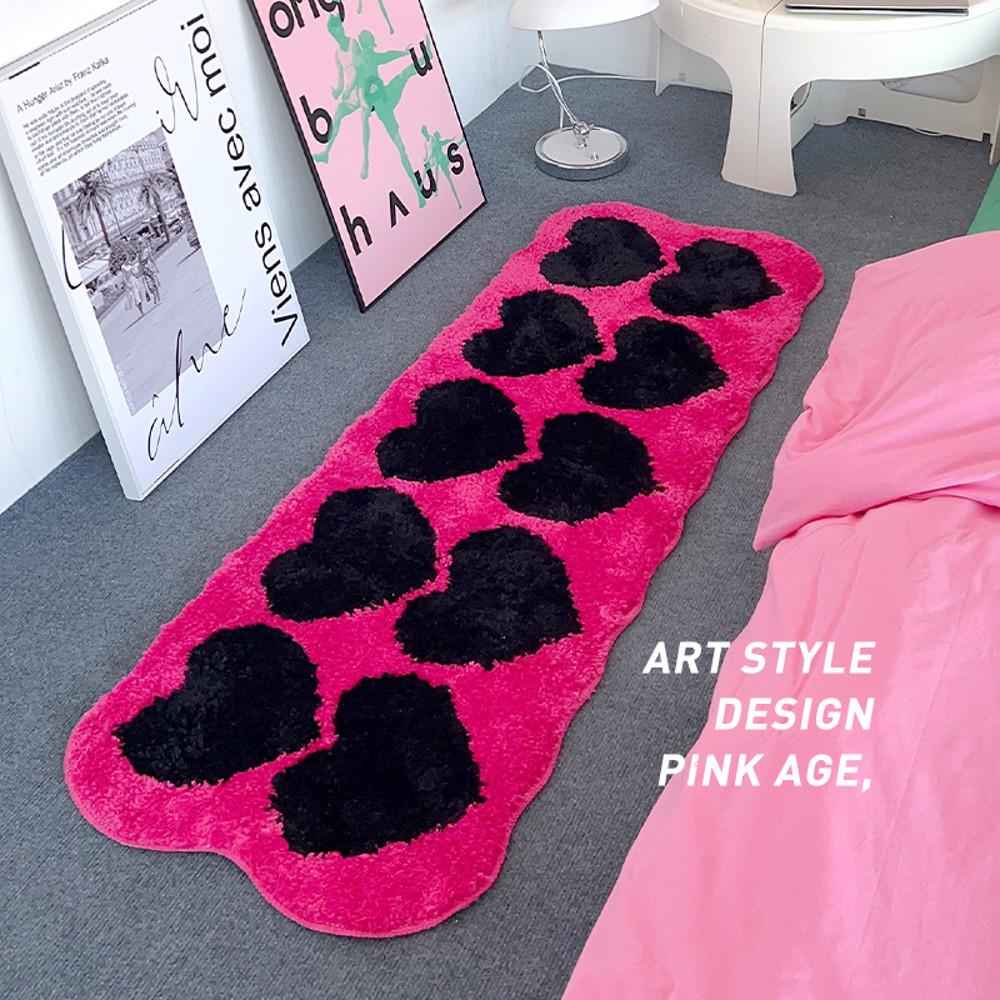 윌비 키치 핑크 에이지 롱타입 디자인 침실 거실 러그