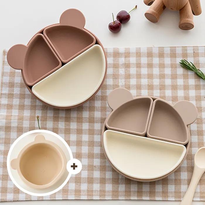 [SET] 리틀클라우드 귀여운 곰돌이 흡착식판 + 흡착볼