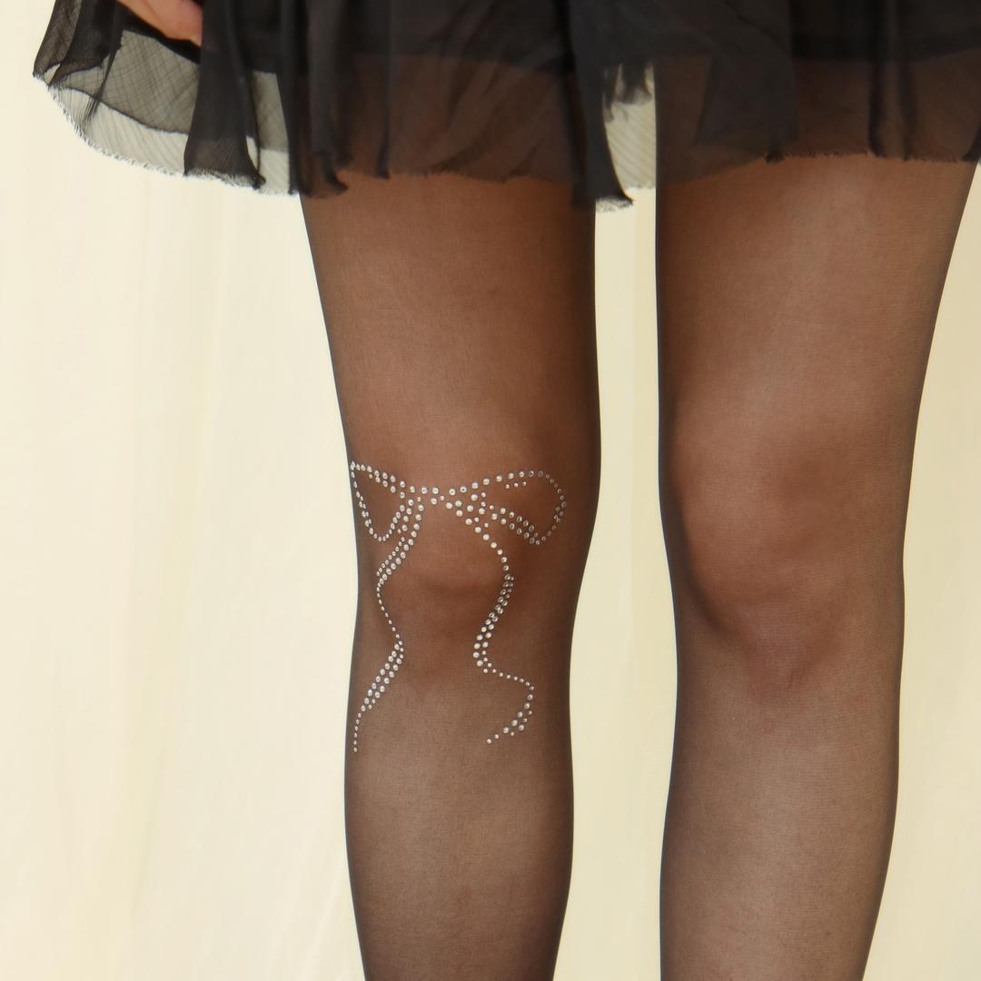 crystal ribbon tights 10D