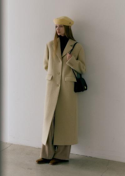 [2차 리오더] 3-BUTTON ALPACA SINGLE COAT (butter beige)