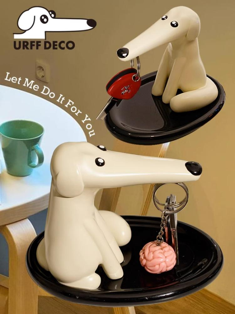 큐티하고 키치한 롱코 강아지 퍼피 마그넷 내장 키 안경 홀더 현관 키수납 테이블 장식