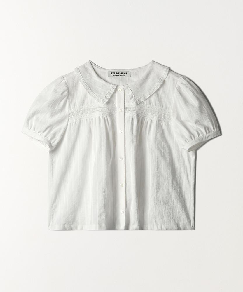 PUFF SLEEVE LACE BLOUSE IVORY