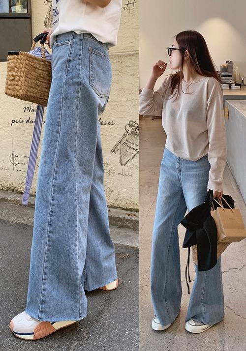 버블블루 와이드데님팬츠(S/M/L)