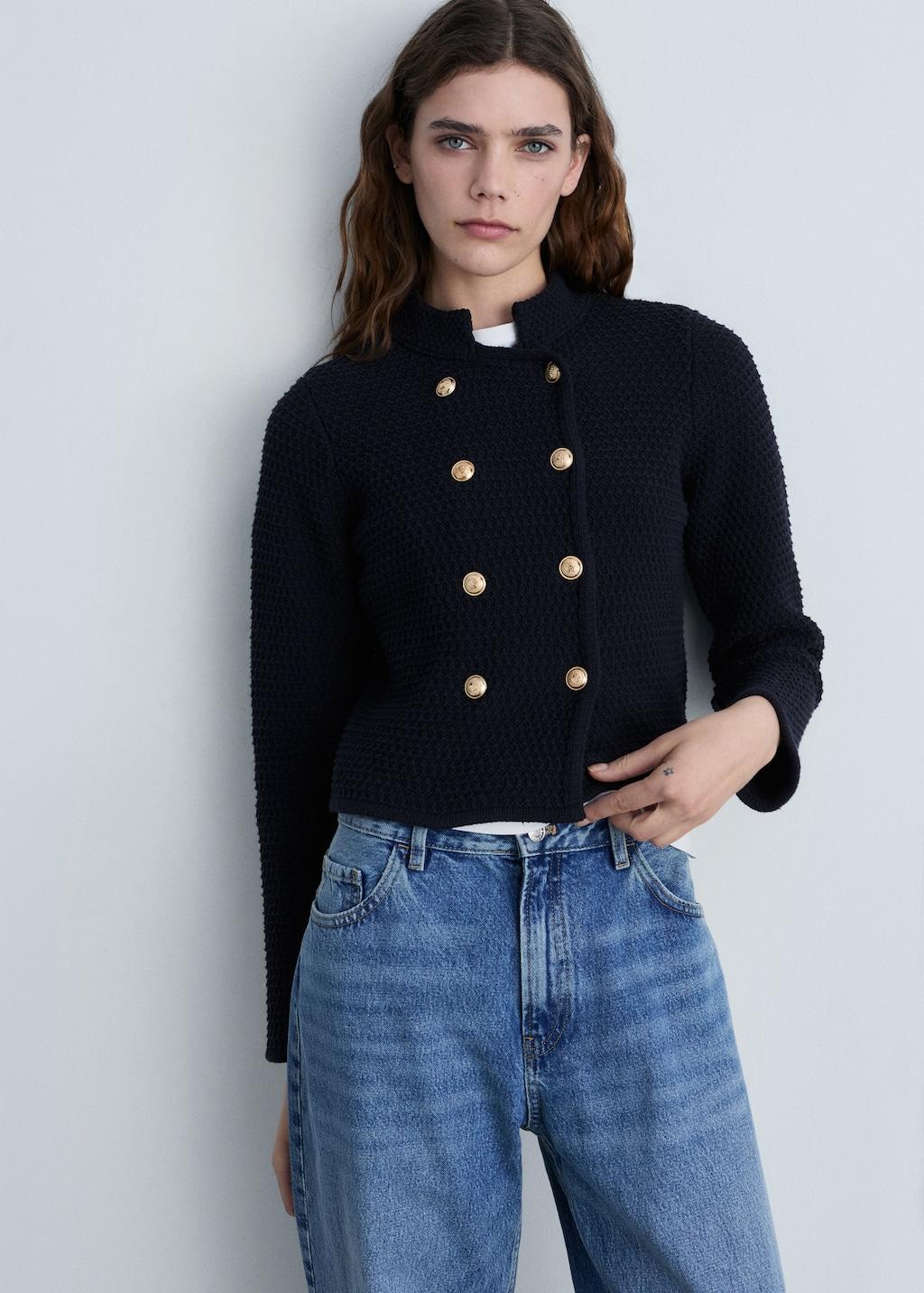 Veste maille double boutonnage
