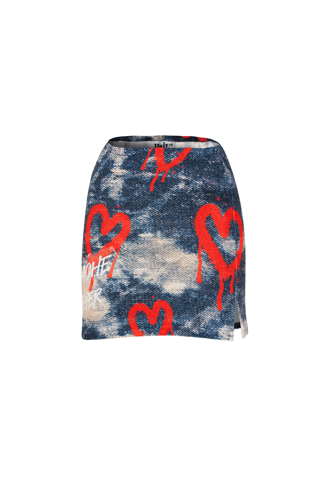 Heart Denim Printing Skirt