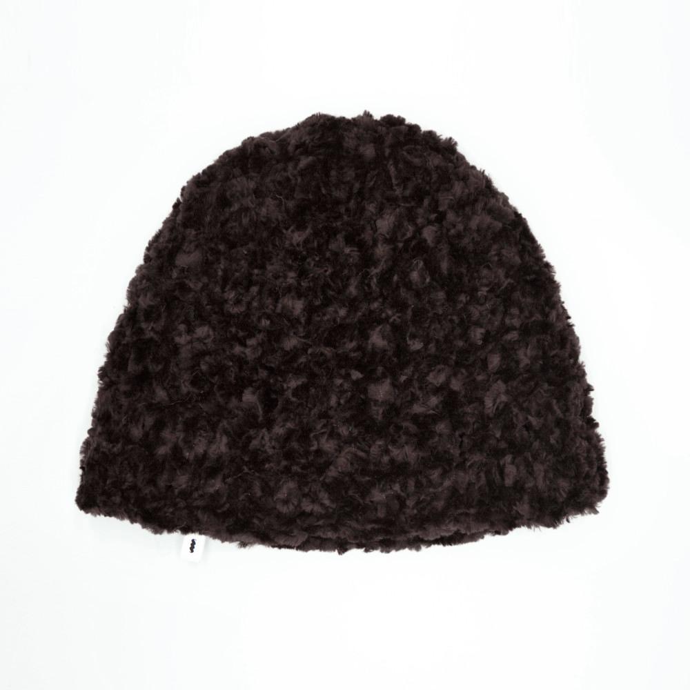 [SSESEB] VELVET MINK BEANIE - DARK BROWN