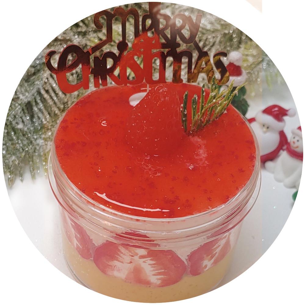 마그마 슬라임 통딸기 쇼트케이크 수제 점토 눈꽃 슬라임