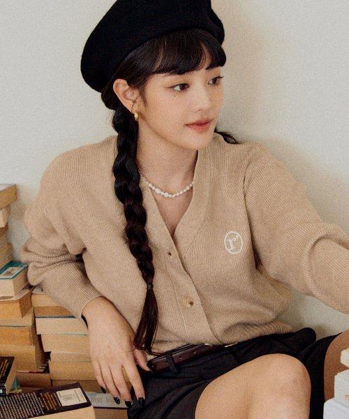 BASIC BUTTON CARDIGAN BEIGE