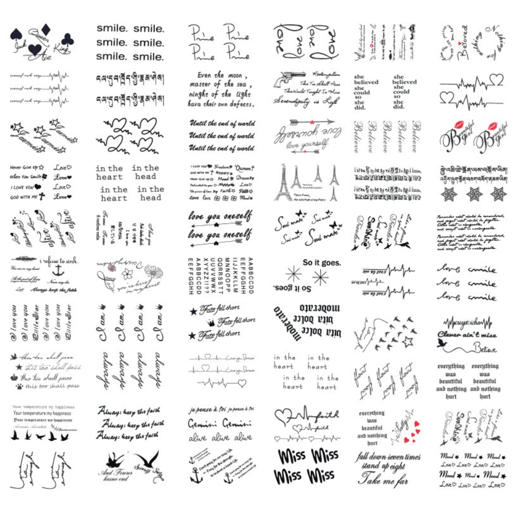 [당일/60set]레터링 60set 문신 타투스티커 헤나 *만14세이상