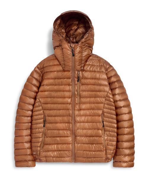 사일런트 시스루 후드 경량 다운패딩 MPJ112 [BROWN]