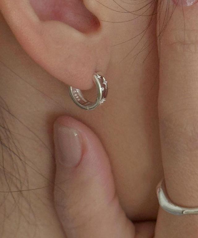 로브엘 [925silver] 스파크 큐빅 925실버 원터치 링 은 귀걸이