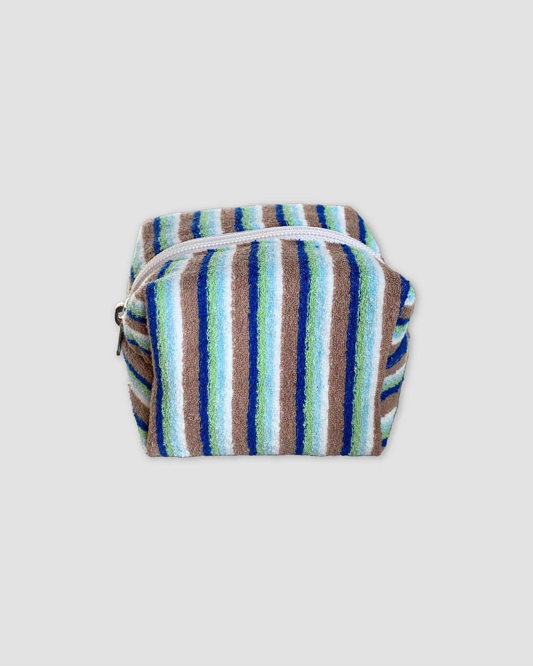 Stripe terry pouch (green-blue)