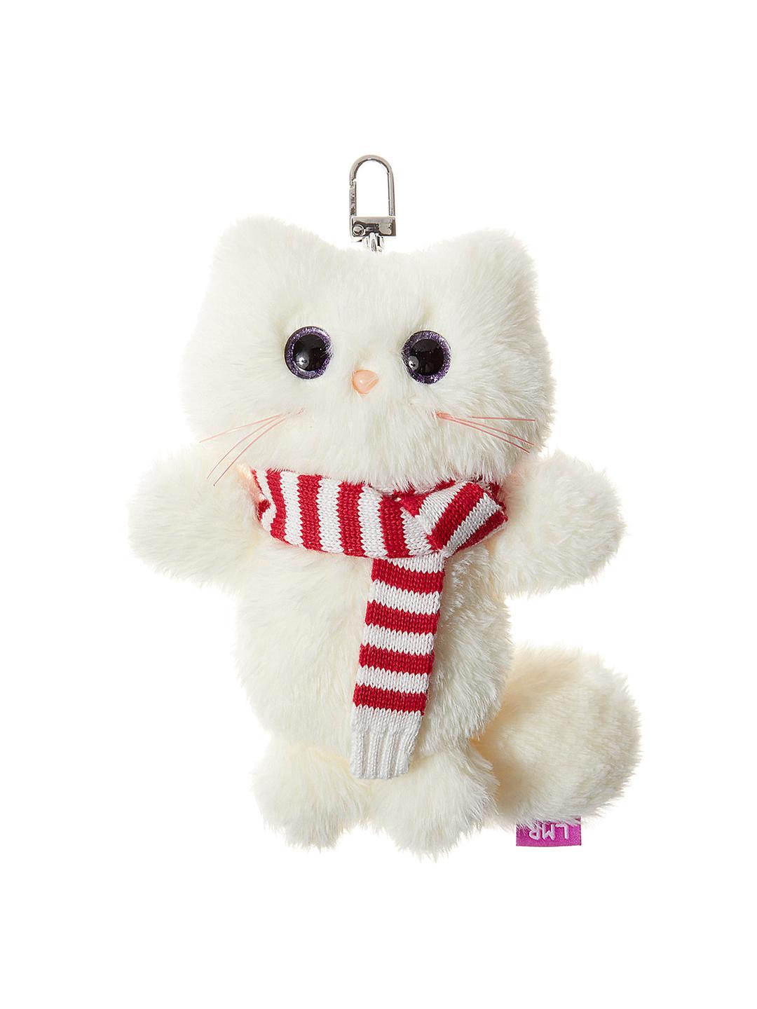 샹뇽이 키링 스트라이프 머플러 WHITE_RED