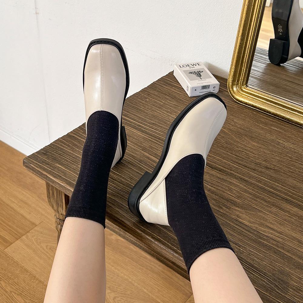 [자체제작] 카더 스퀘어 슬림 스티치 2way 바부슈 클래식 로퍼(3cm)