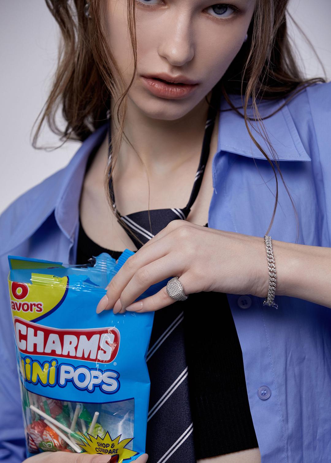 Square Pave Volume Ring