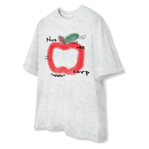 낫유즈얼(NOTUSUAL)  두들애플 반팔티 [WHITE MELANGE] - 사이즈 & 후기 | 무신사