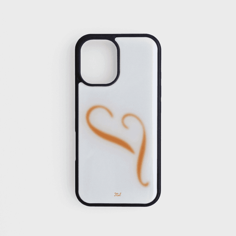 White orange - hear'T' bumper case (epoxy, glass, macsafe)