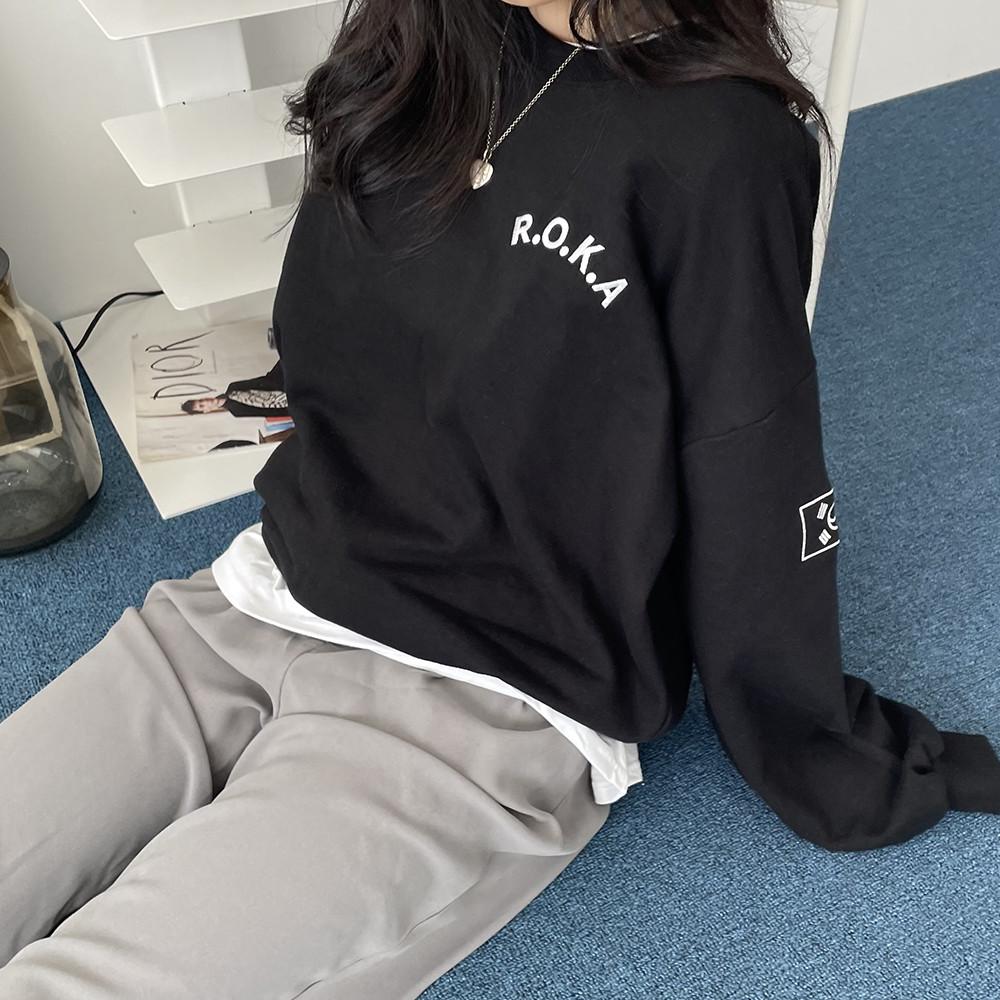 국내생산 라인 ROKA 로카 자수 맨투맨 - 여자맨투맨 로카맨투맨 로카티 군인