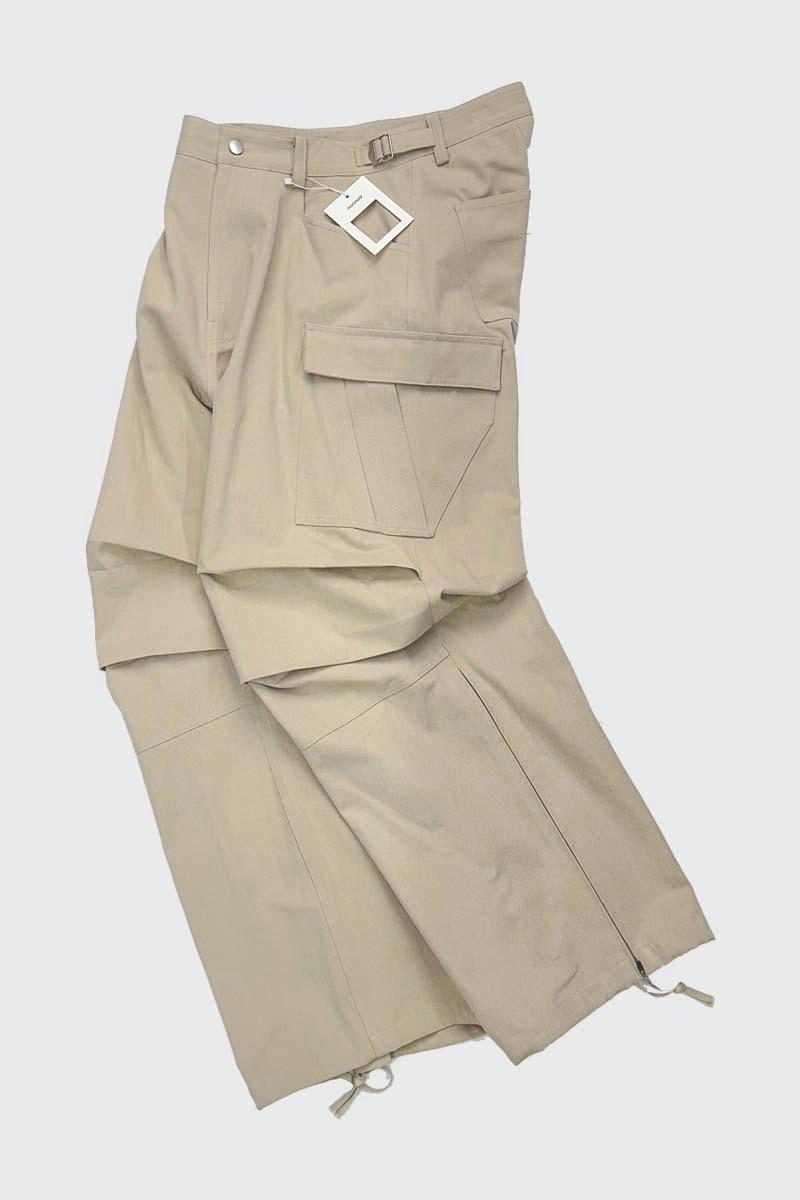 23FW SIDE ZIP CARGO PANTS- BEIGE