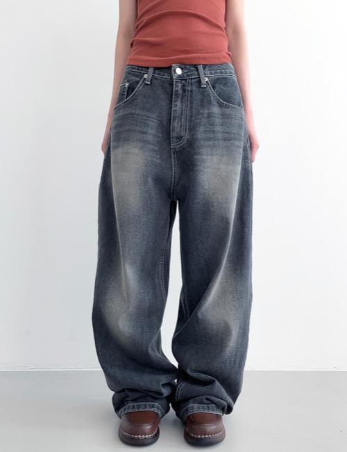 extra maxi denim pants / black