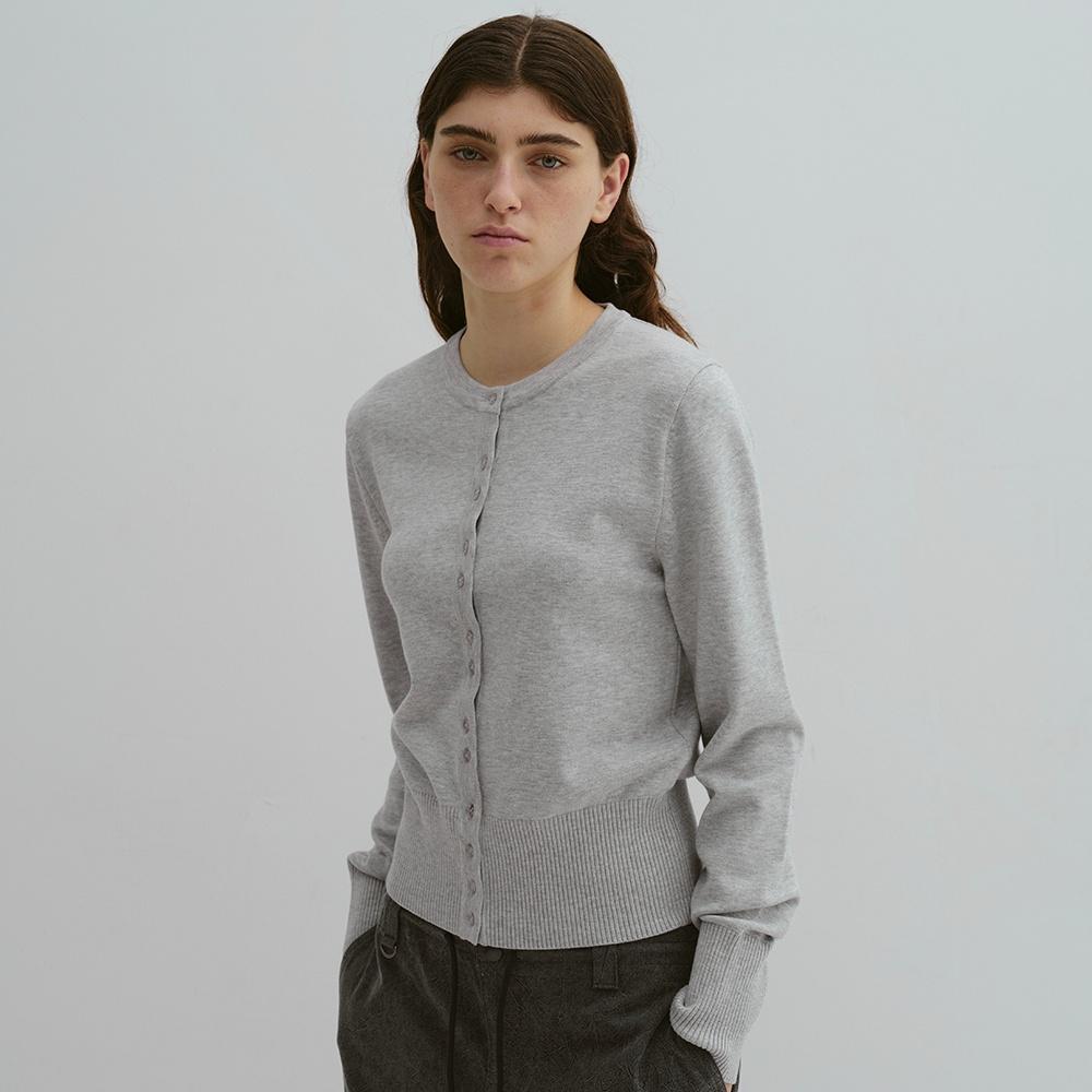 BUTTON CARDIGAN_COOL GREY