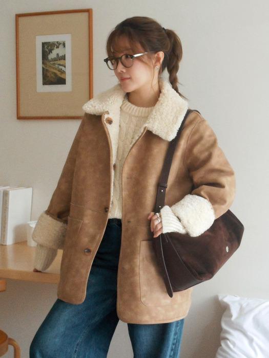 리버시블 시어링 무스탕 베이지