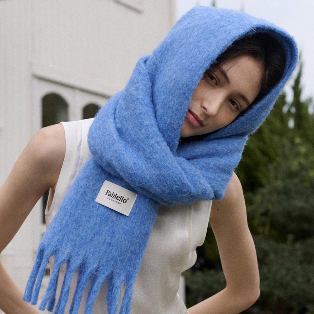 Wool candy muffler (casi blue)