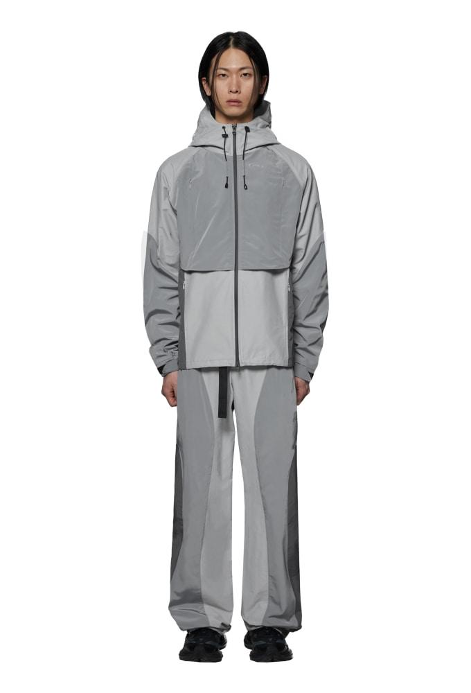 THREE COLOURWAY FLAP JACKET - LIGHT GRAY