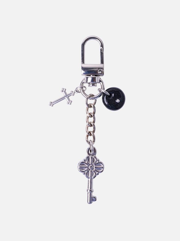 cross black pandant key ring