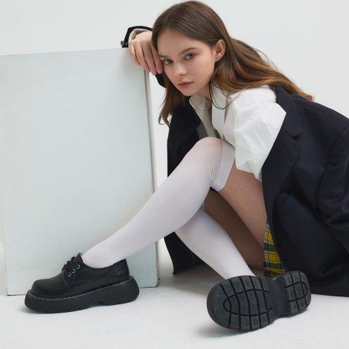 라운드 토 스티치 레이스업 로퍼 412215009 (4.5cm/1color)