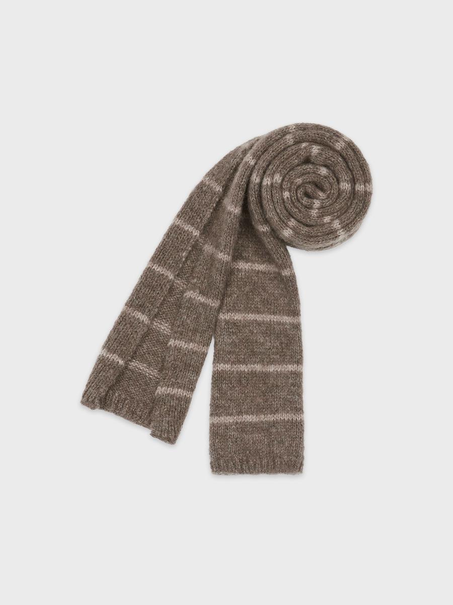 BABY ALPACA STRIPE MUFFLER_Beige