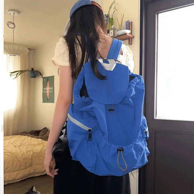 Big flap nylon backpack