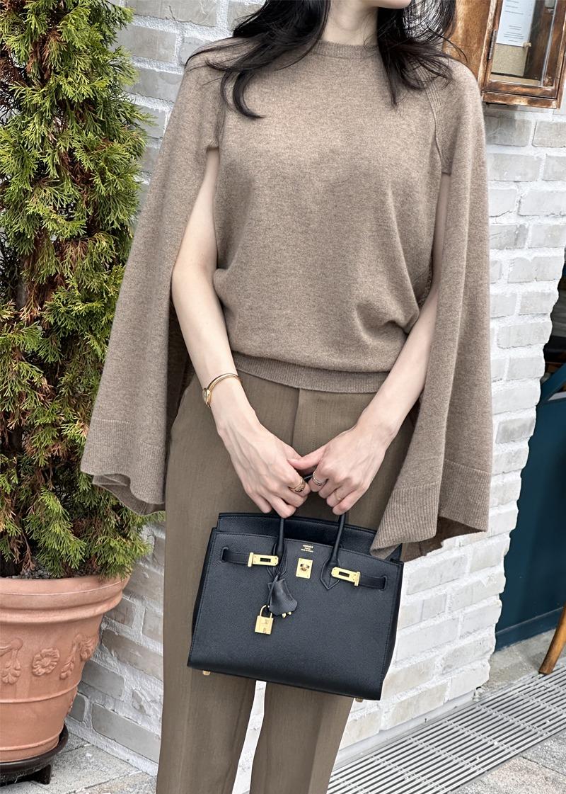 세련고급* 브랜드라인* 르베 캐시미어 케이프 숄 니트 (연베이지 카멜 알파카) 강추*