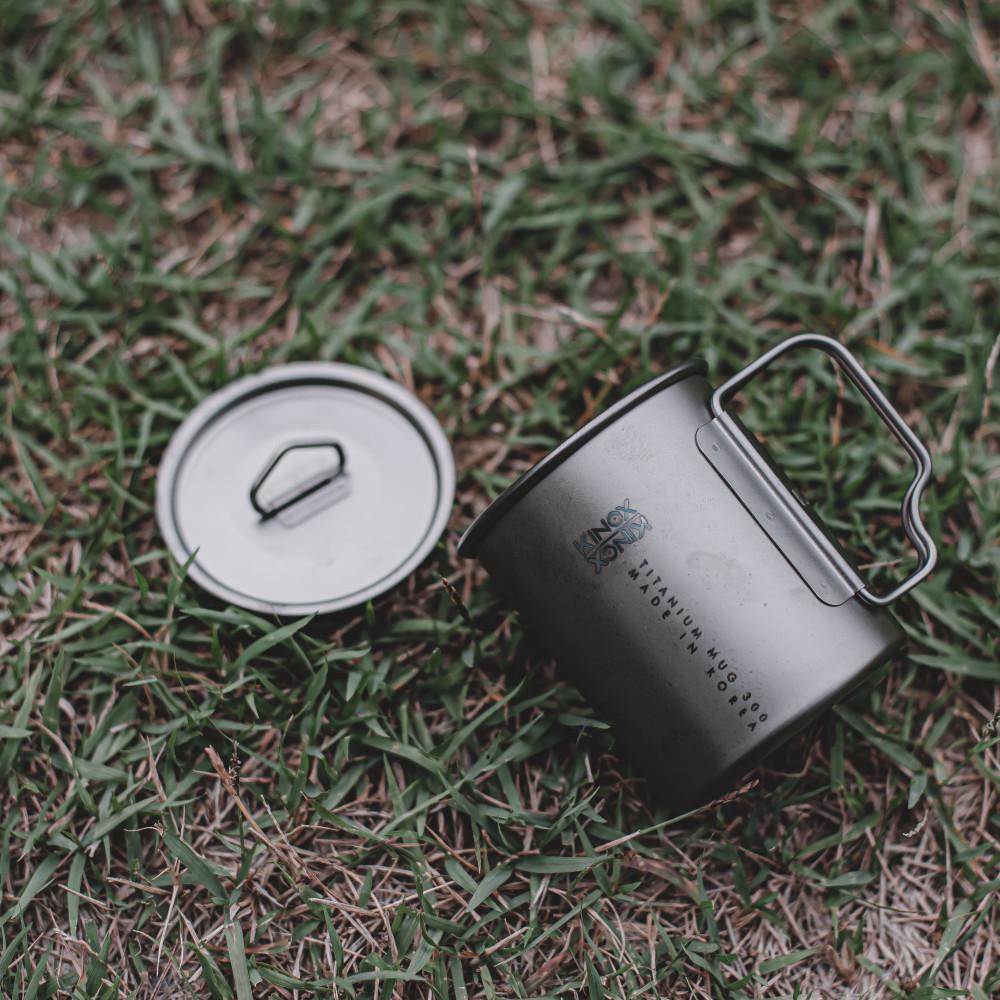 키녹스 캠핑 티타늄컵 머그컵 300ml 리드포함