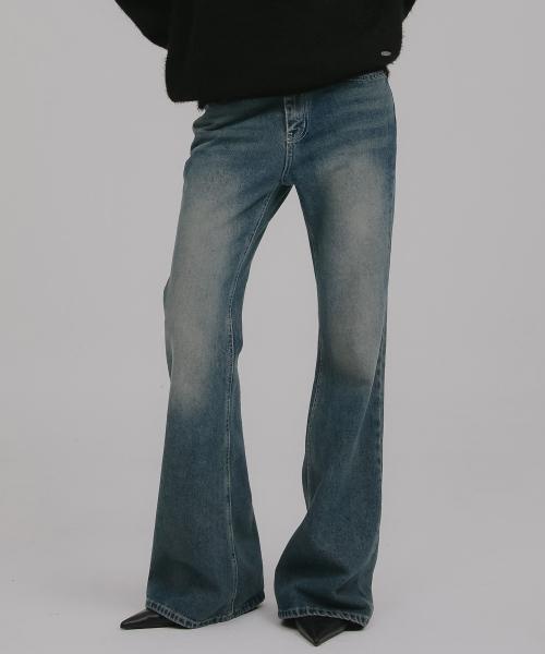 밀리언코르(MILLIONCOR)  [7529] 워시드 부츠컷 데님(중청) - 사이즈 & 후기 | 무신사