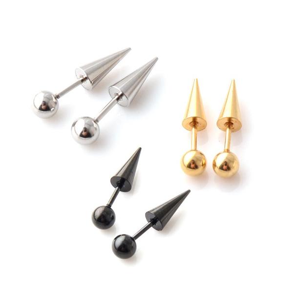 P0918w티타늄 원뿔 콘피어싱 남자 귀걸이 여자피어싱