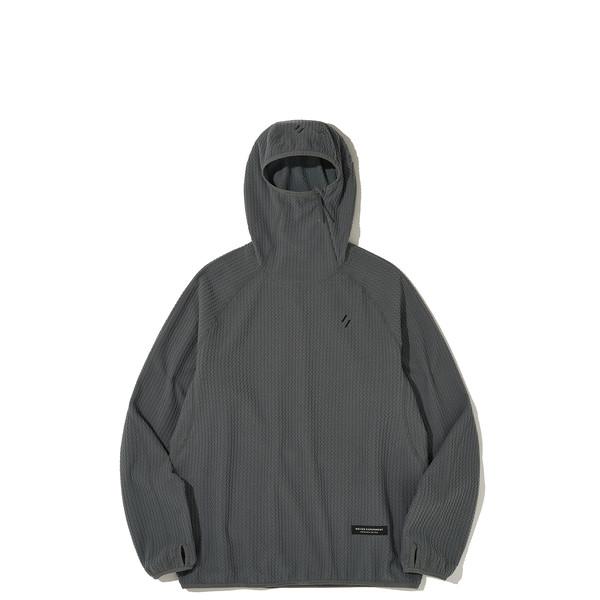 CALORA FLEECE HOODED PULLOVER_CHARCOAL