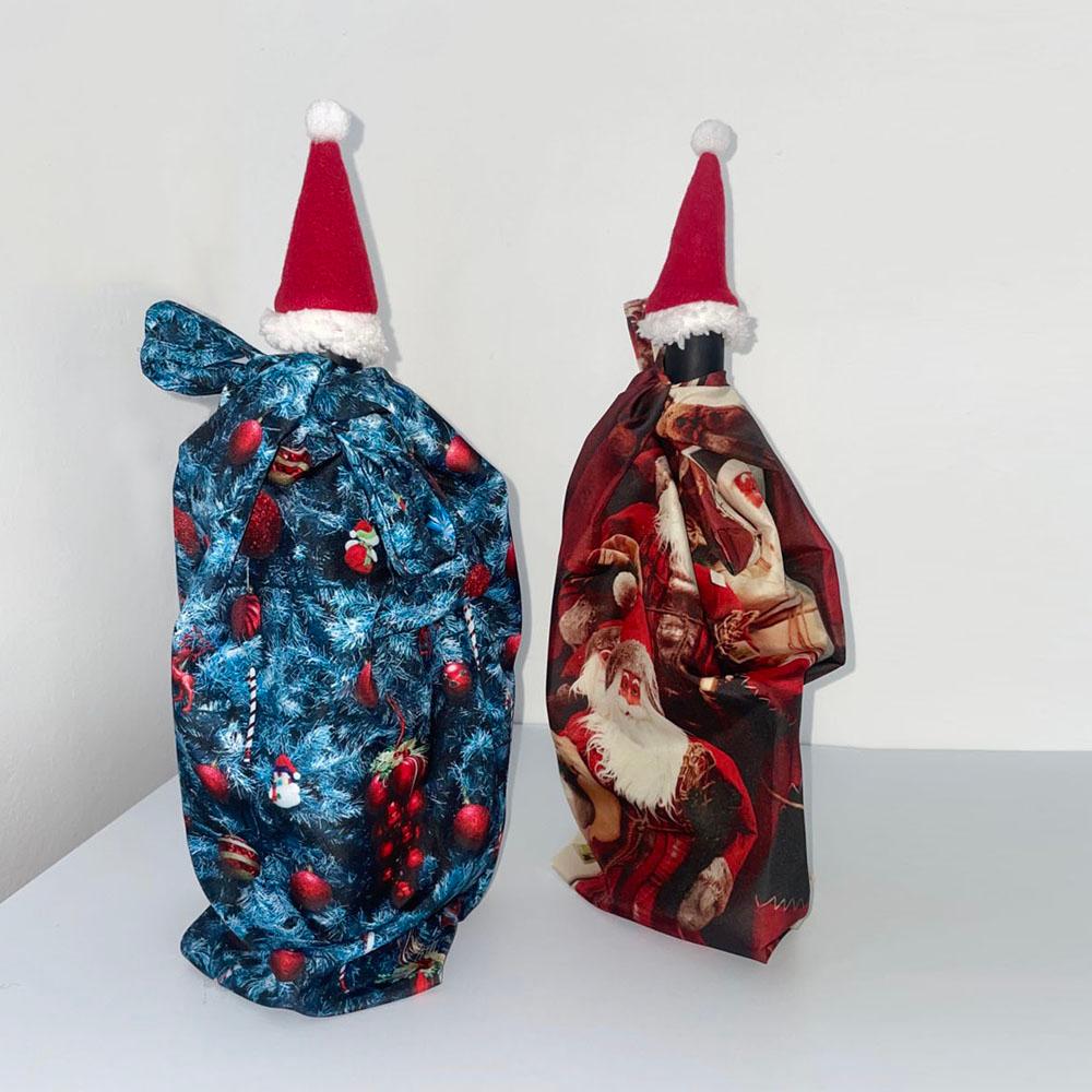 wine bag - santa , tree